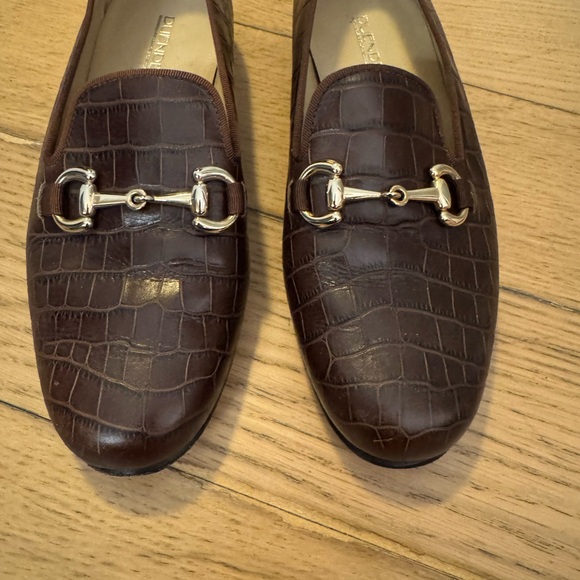 Brown Crocodile Loafers with Gold Horse Bit - Picture 2 of 10